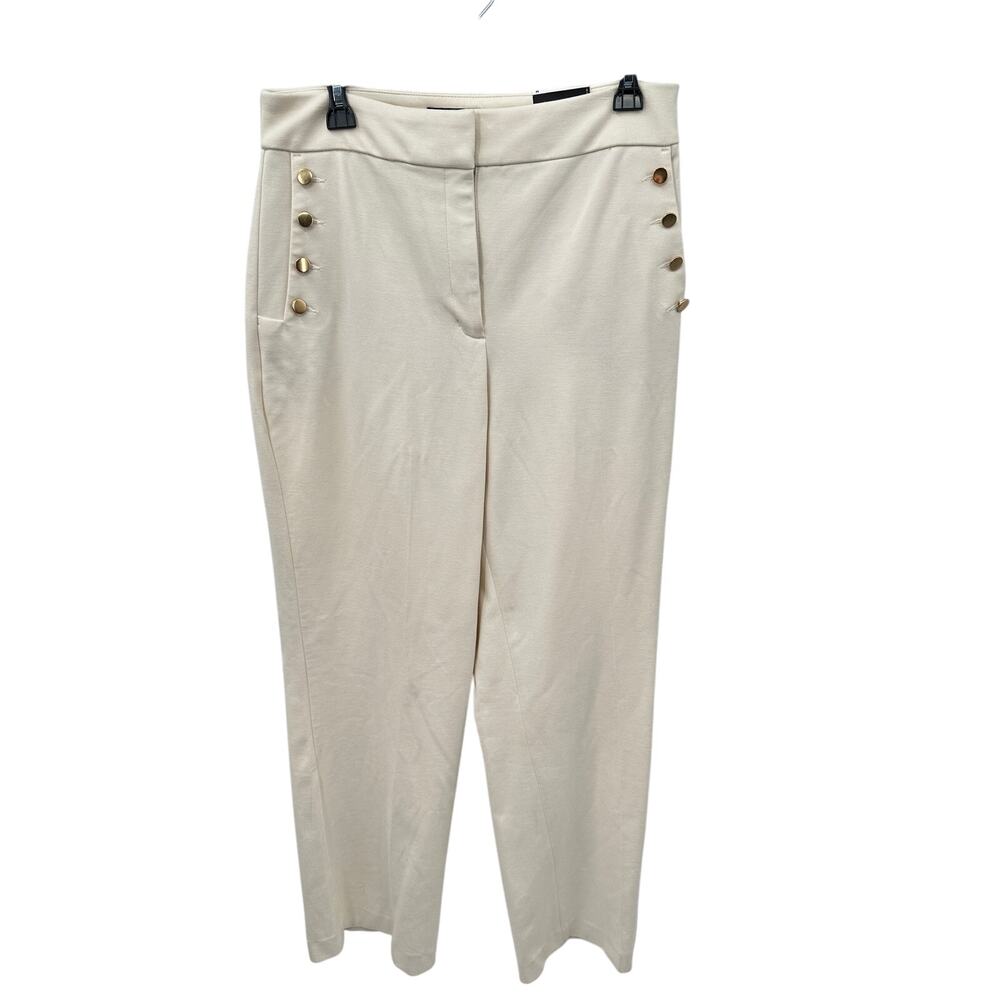 EXPRESS NWT Curvy High Rise Trouser in Ivory with Button Pocket Detail // M